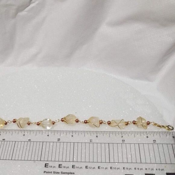 Handcrafted Citrine Crystal Bracelet | Copper Wire Wrap & Natural Gemstone Beads - Picture 10 of 10